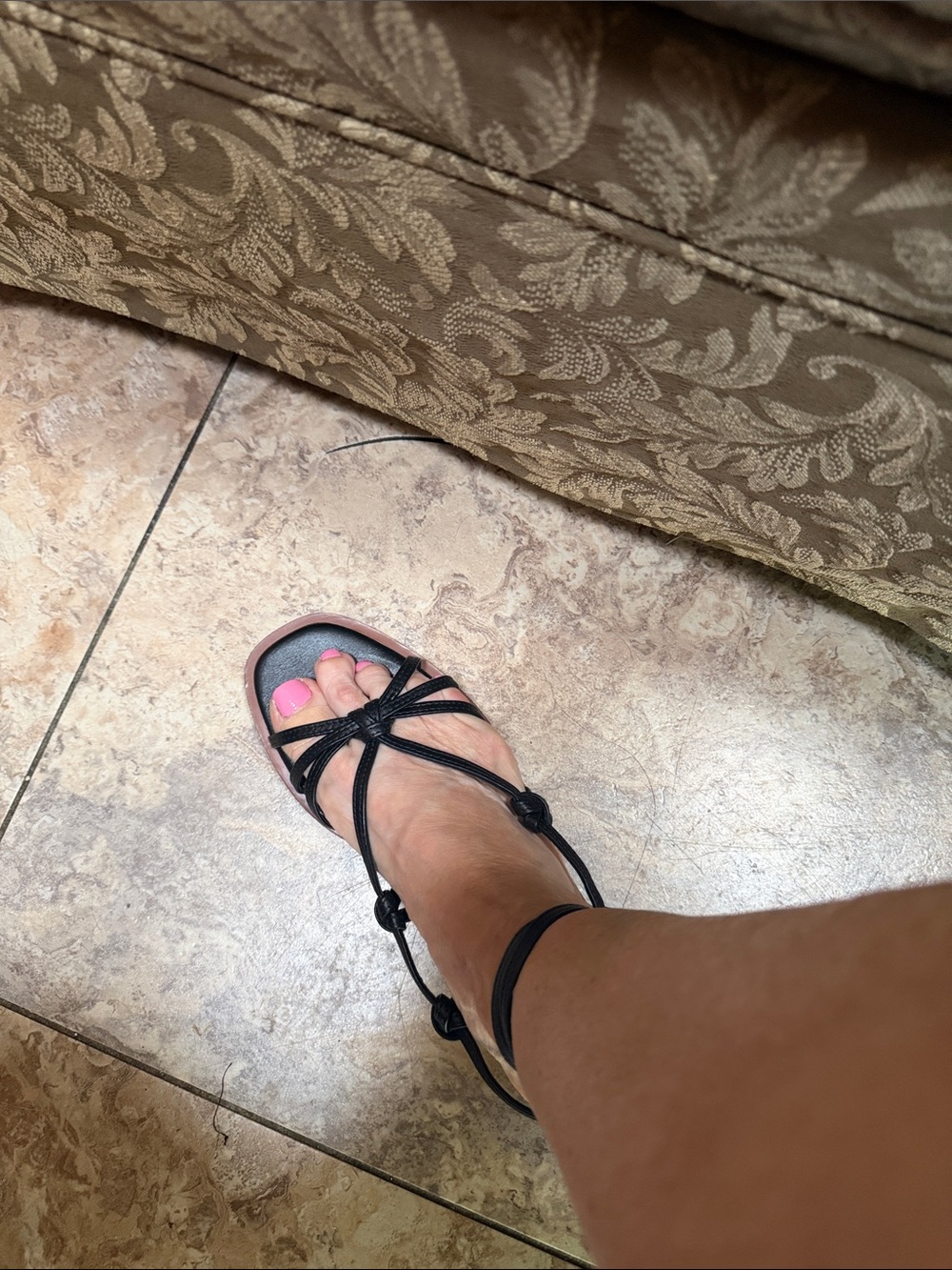 Chloe Black Strappy Ankle Buckle